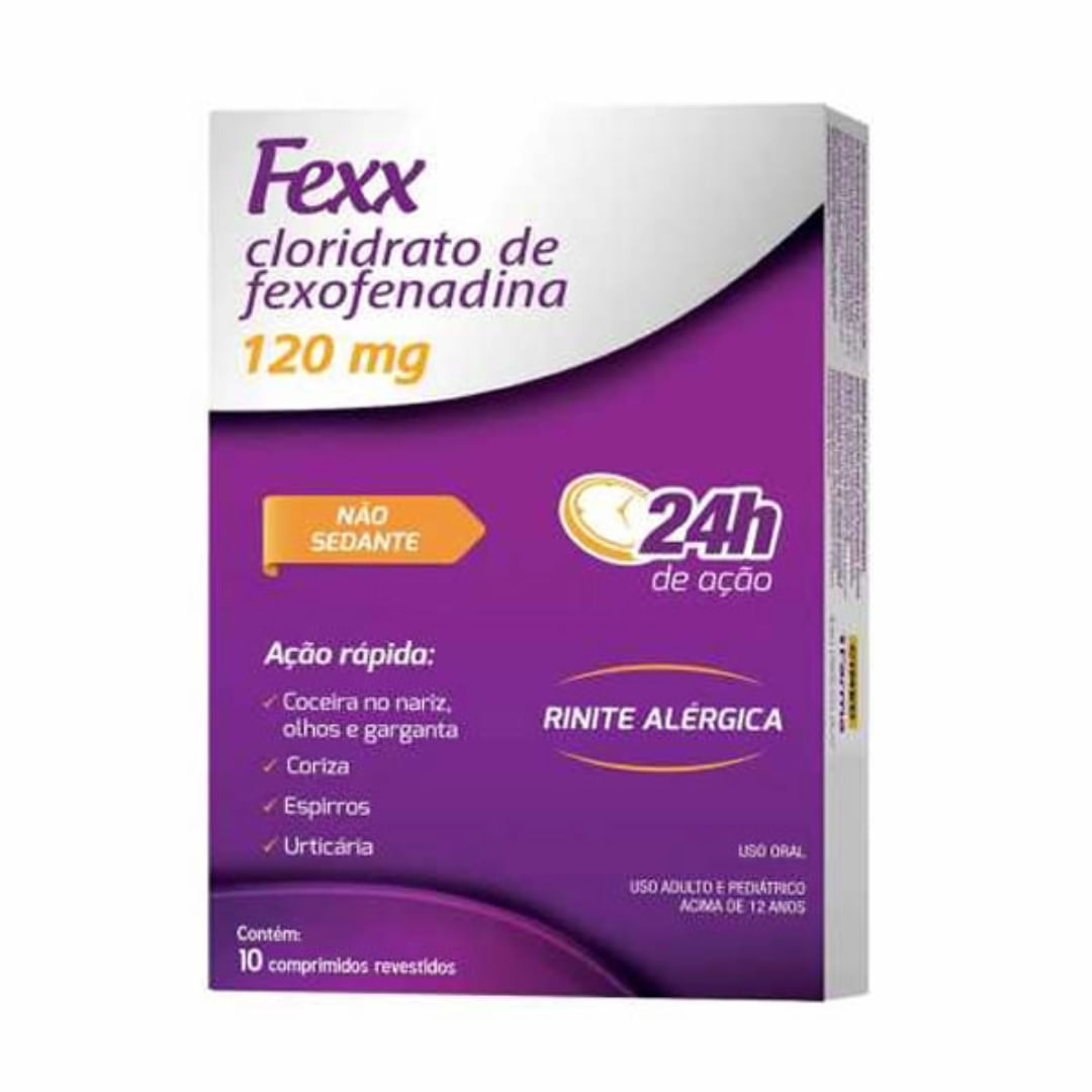 Fexx 120mg Antialérgico com 10 Comprimidos