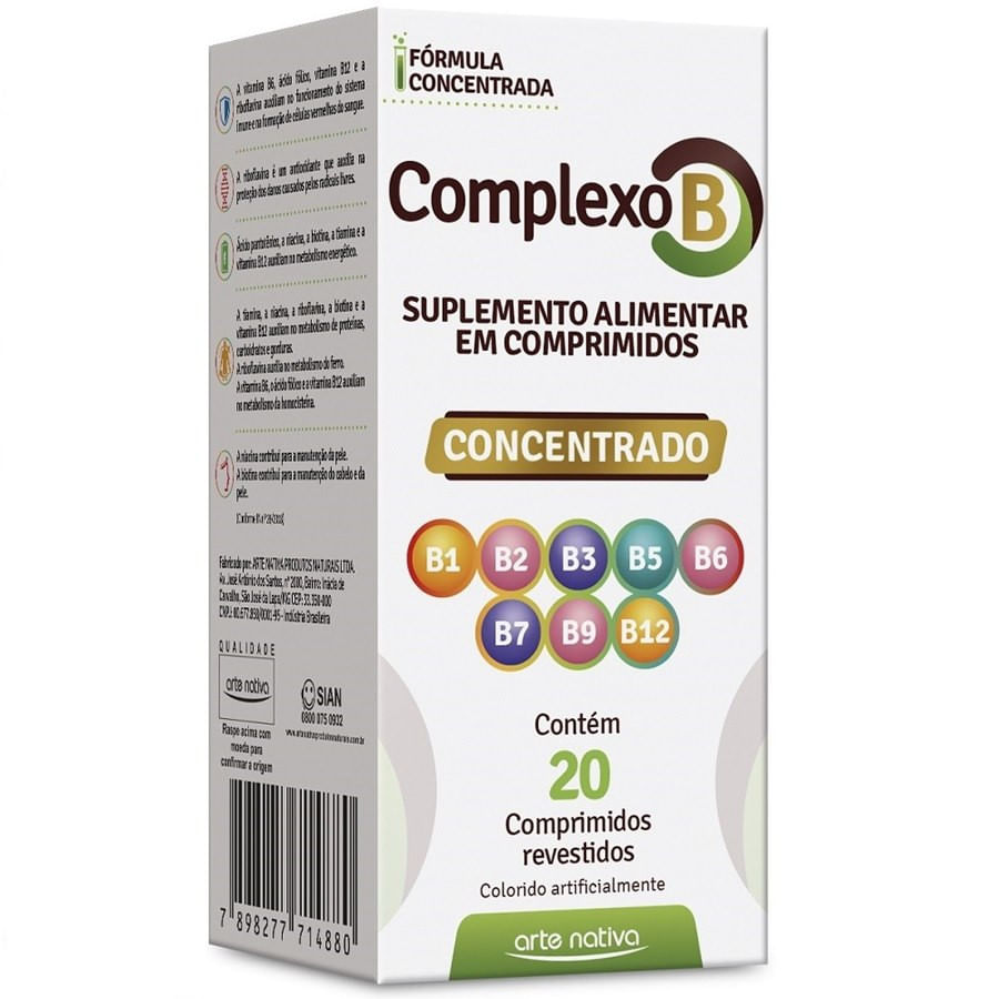 Complexo B Concentrado com 20 Comprimidos