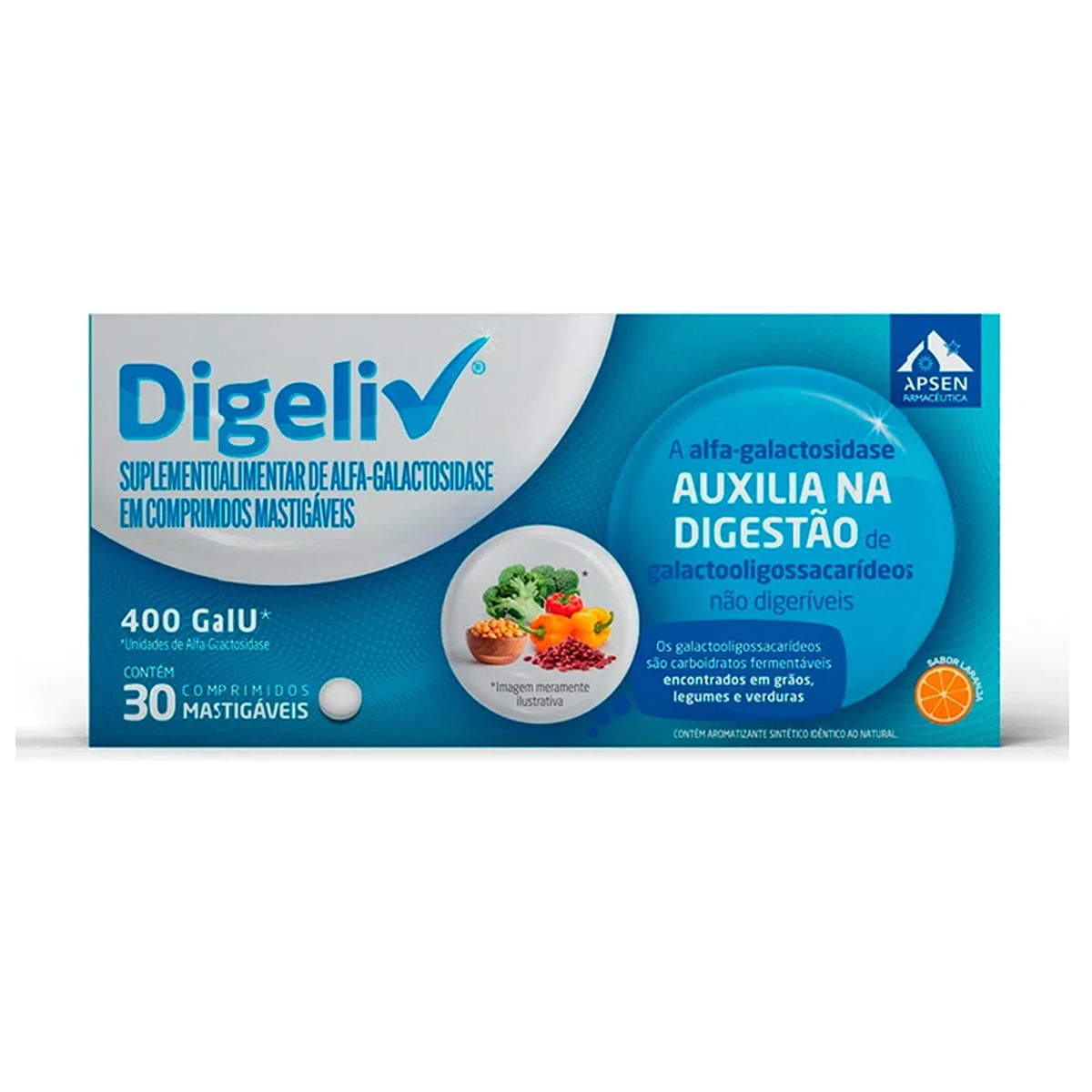 Digeliv 400 30 Comprimidos Mastigáveis