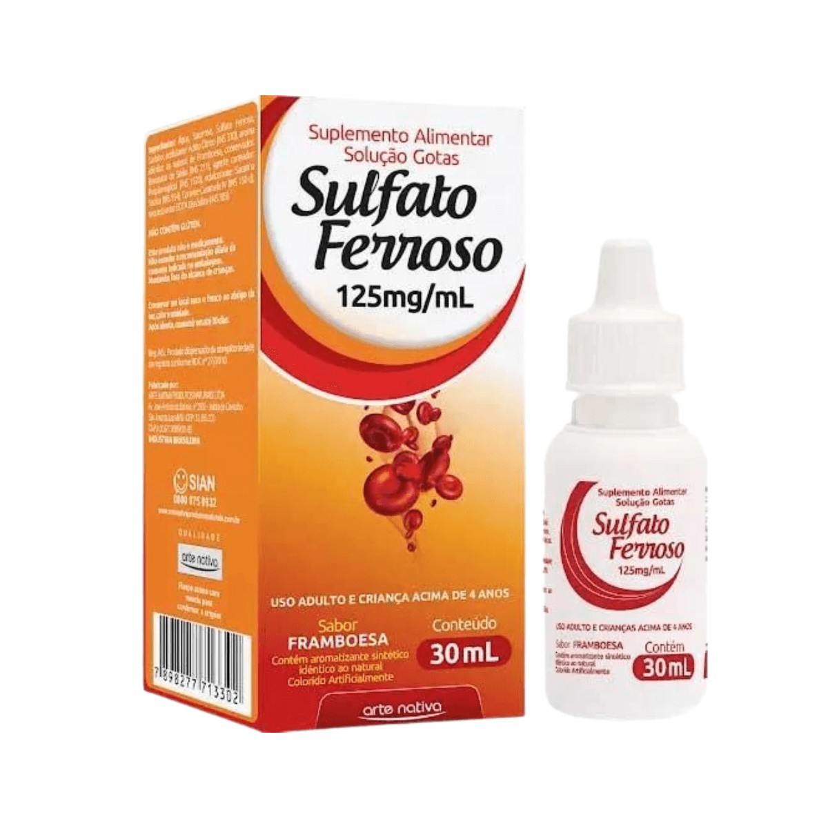 Sulfato Ferroso Arte Nativa Framboesa 30ml