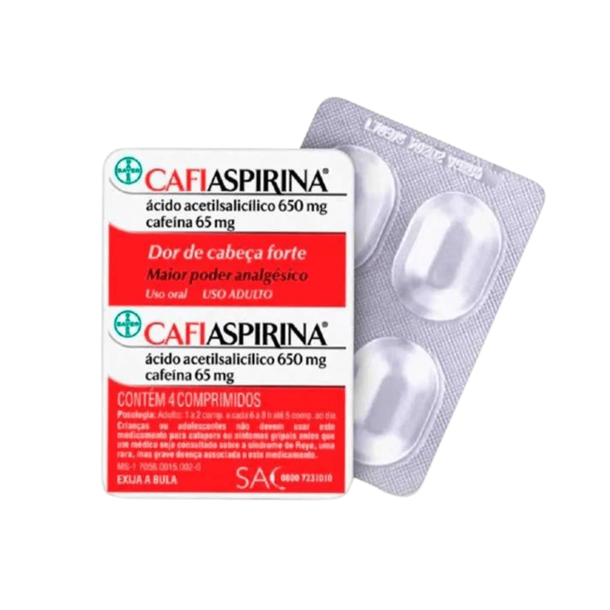 Cafiaspirina Bayer Com 4 Comprimidos