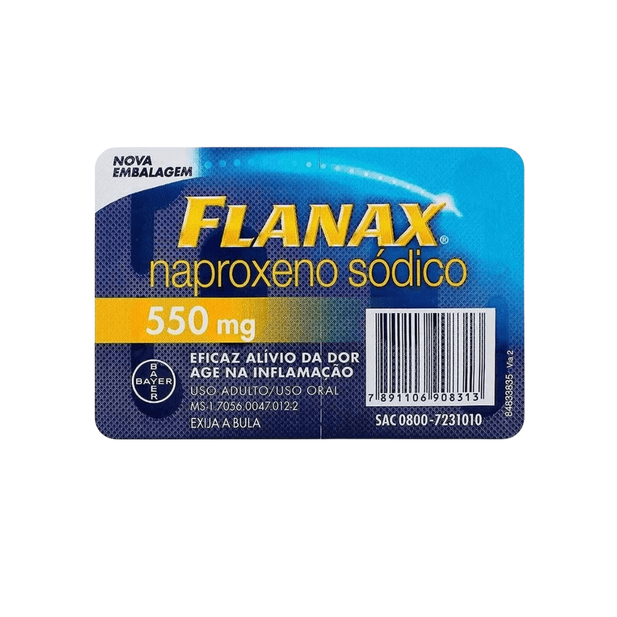 Analgésico Flanax 550mg Blister Com 2 Comprimidos