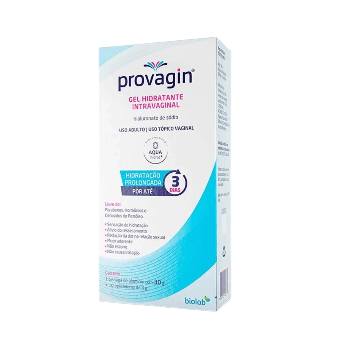 Provagin Gel Hidratante Intravaginal 30g com 10 Aplicadores de 3g