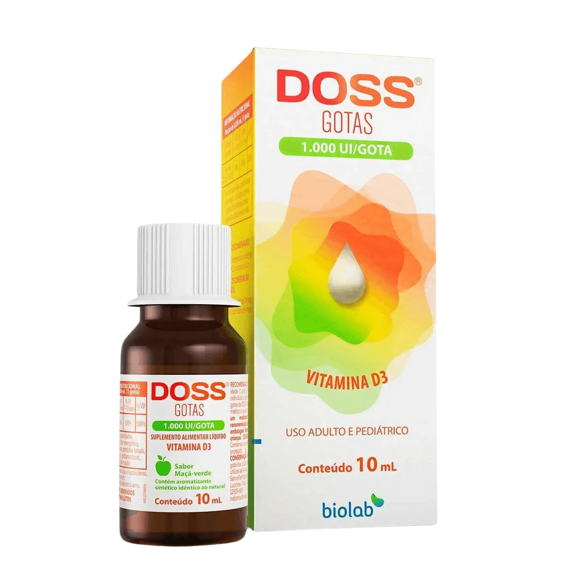 Doss Vitamina D3 1.000UI Maçã Verde Gotas 10ml