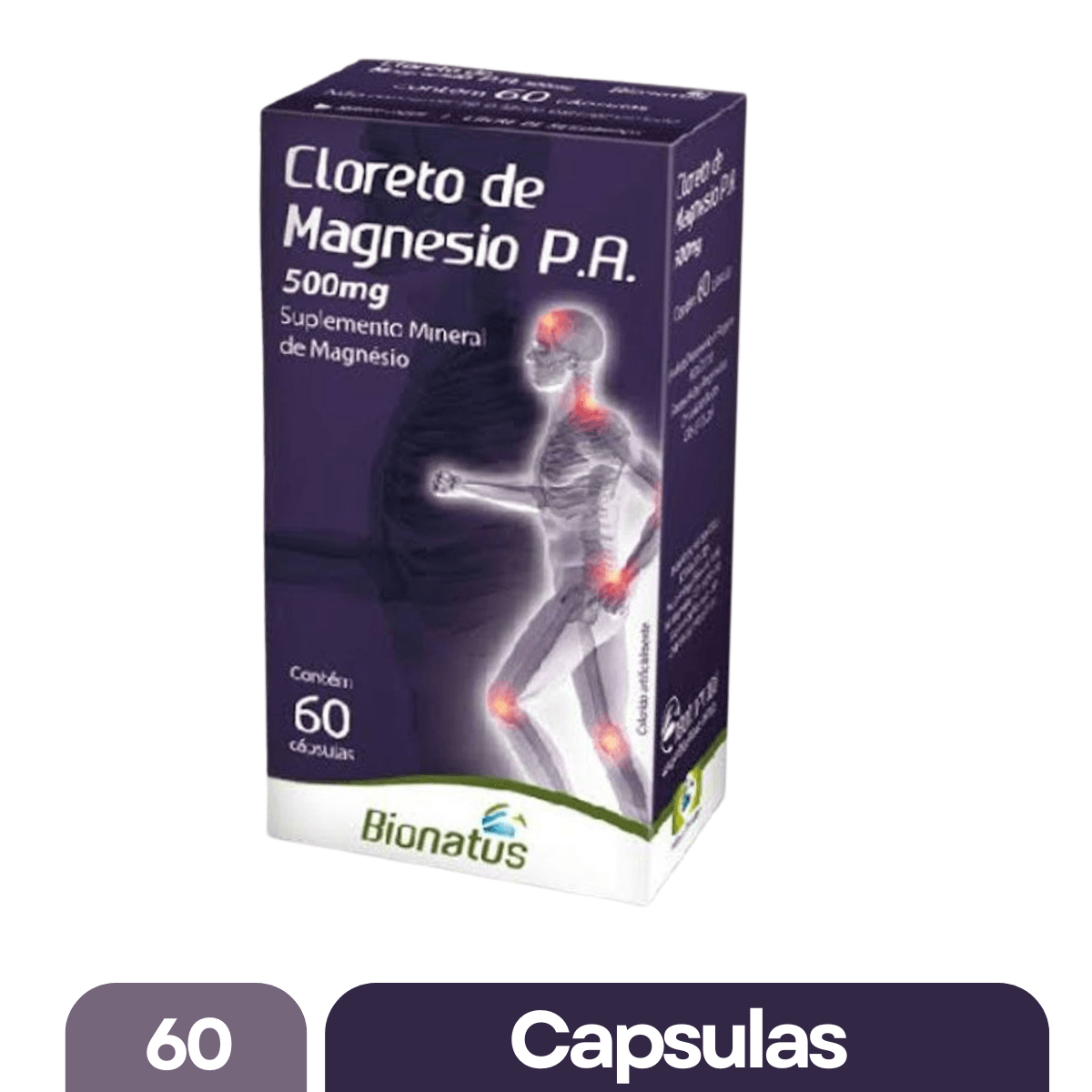 Cloreto de Magnésio P.a 500mg com 60 Cápsulas