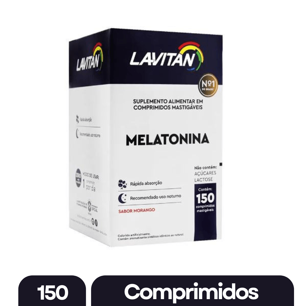 Lavitan Melatonina Sabor Morango com 150 Comprimidos Mastigáveis