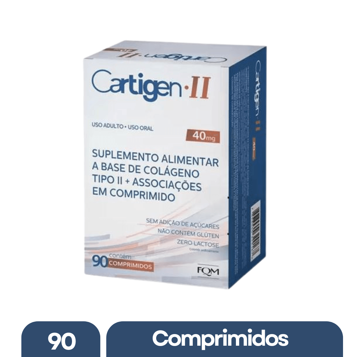 Cartigen II 40mg Suplemento Alimentar Colágeno 90 Comprimidos