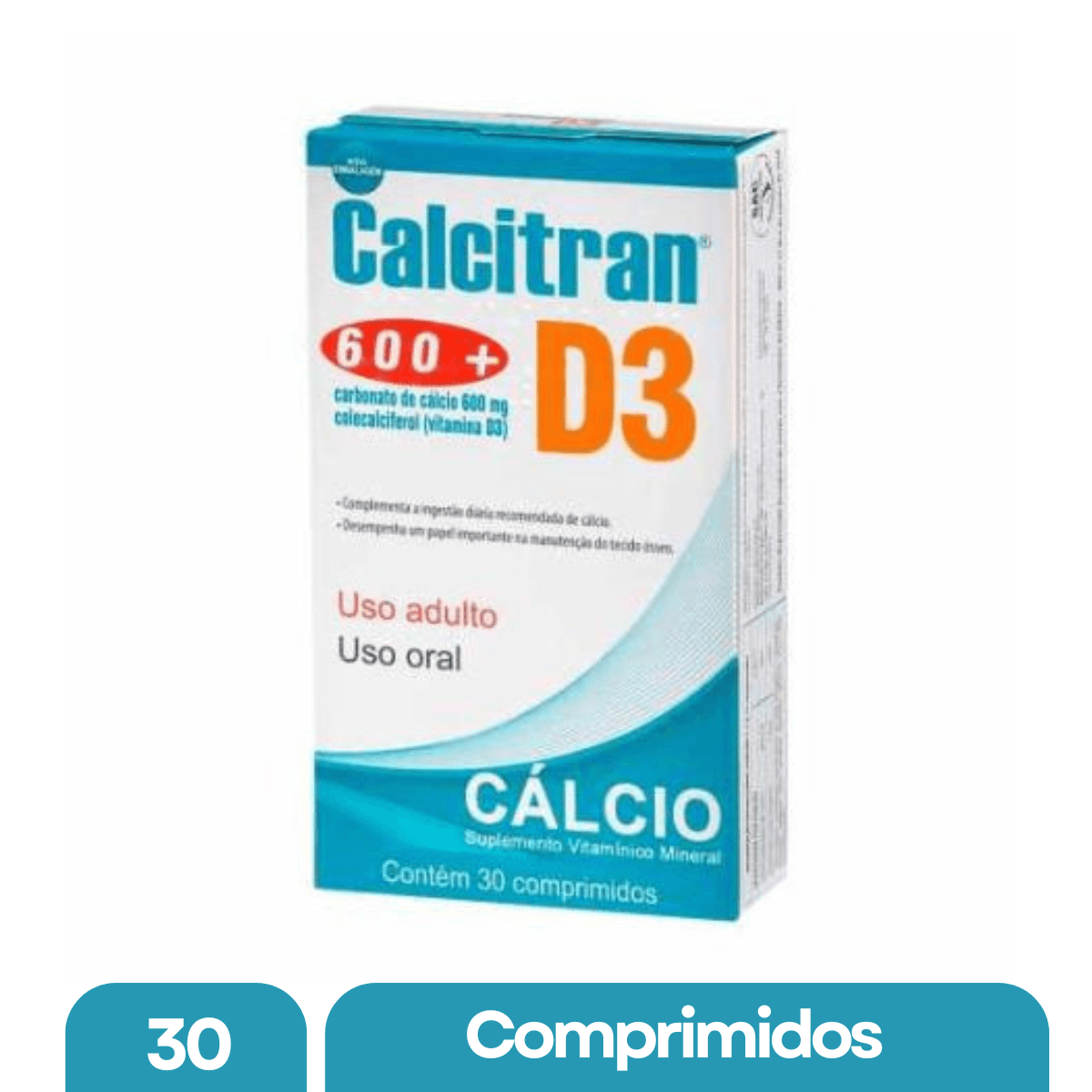 Calcitran D3 600mg com 30 Comprimidos