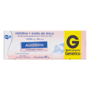 Nistatina + Óxido de Zinco Pomada Assaduras EMS 60g