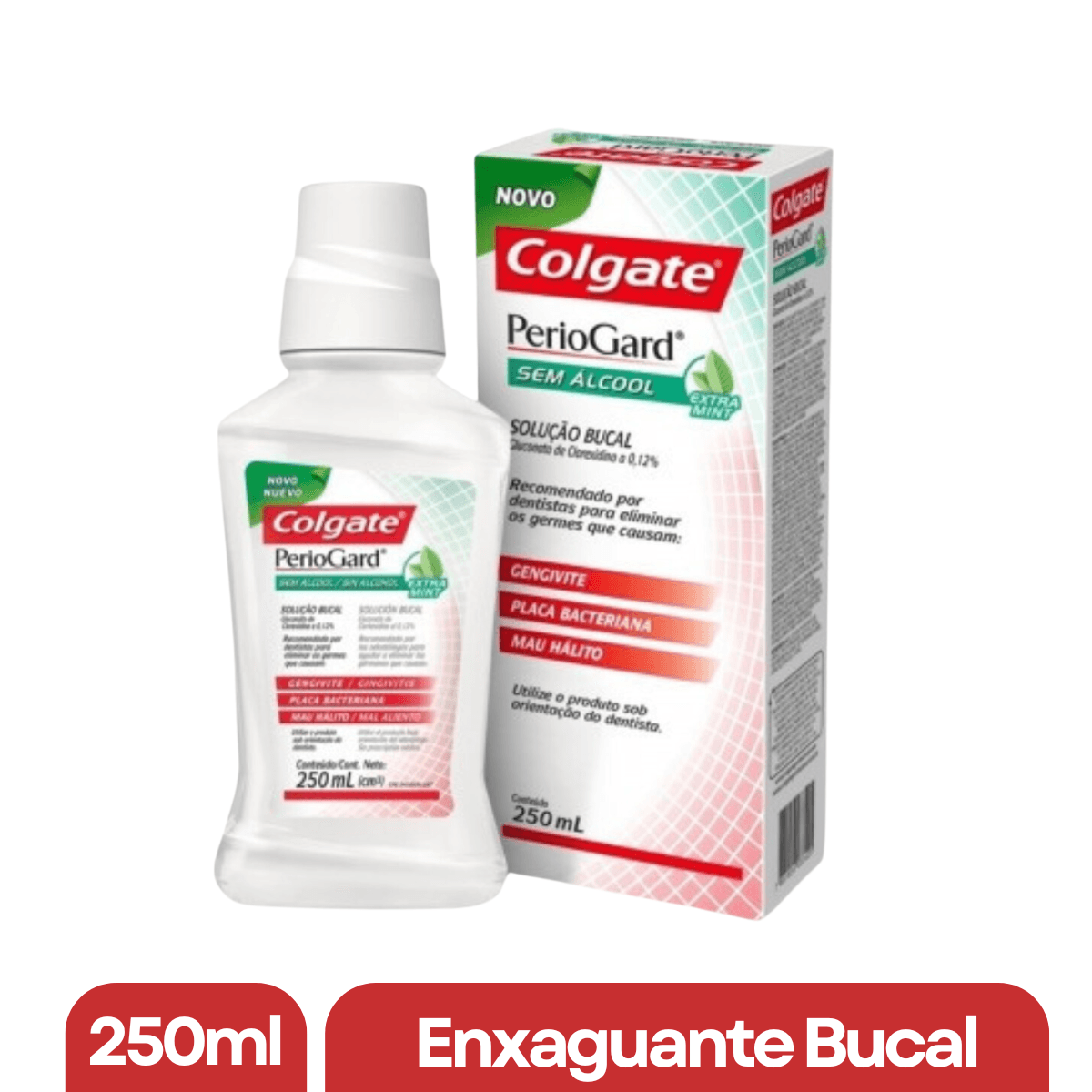 Enxaguante Bucal PerioGard Extra Mint Sem Álcool 250ml