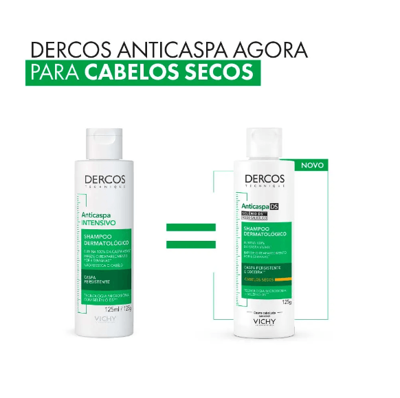 Shampoo Dercos Anticaspa Intensivo Cabelos Secos Vichy 125ml