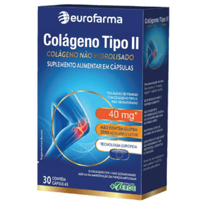 Colágeno 40mg Tipo II Não Hidrolisado Eurofarma 30 Cápsulas
