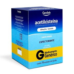 Acetilcisteína 600mg Geolab com 16 Envelopes