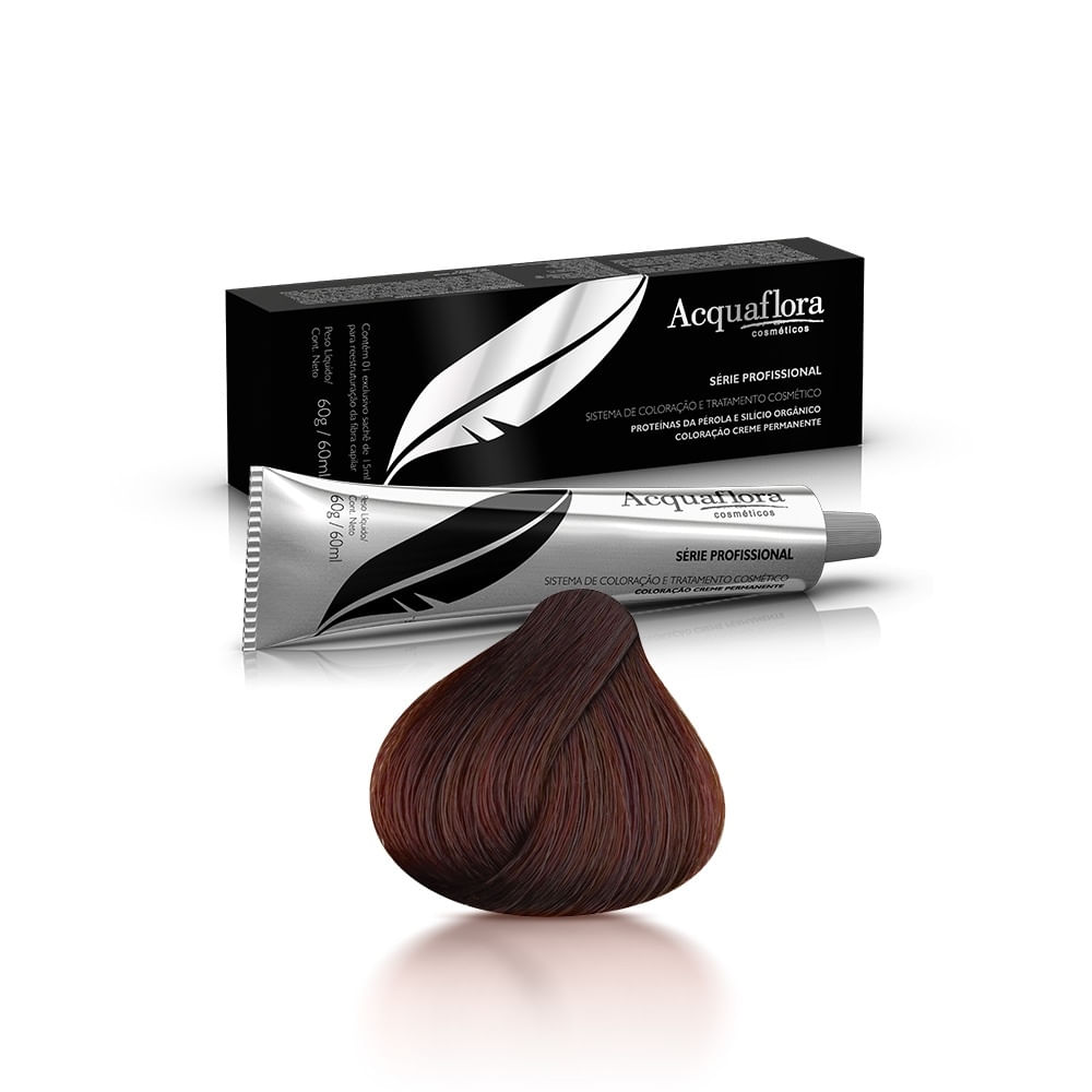 Coloração Permanente 4.66 Castanho Natural Vermelho Intenso Acquaflora 60g