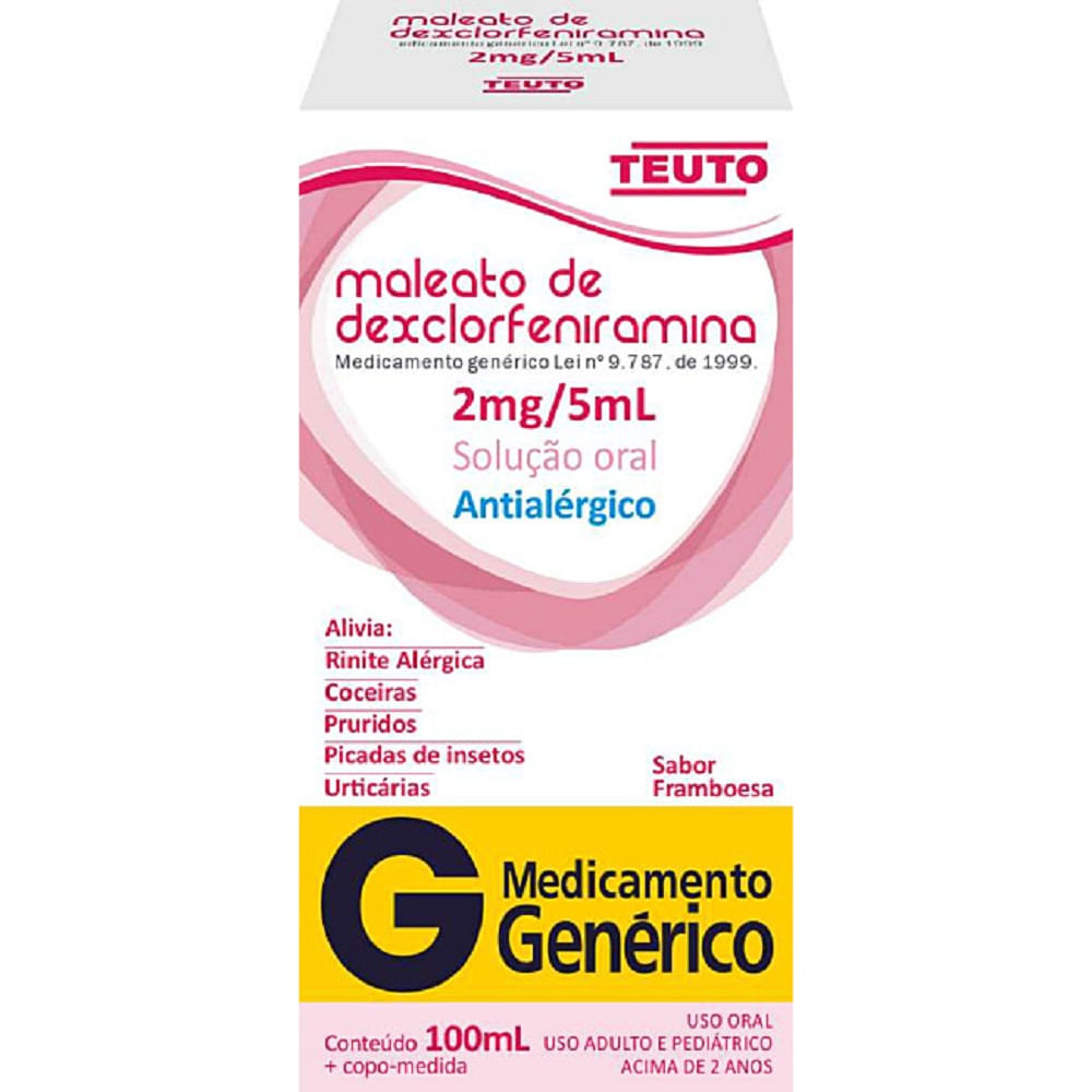 Maleato de Dexclorfeniramina Antialérgico 100ml