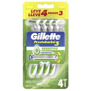 Aparelho de Barbear Gillette Prestobarba Sensitive Leve 4 Pague 3