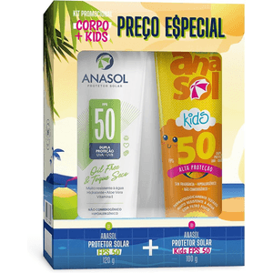 Kit Protetor Solar Corporal Infantil FPS 50 Anasol 120g+100g