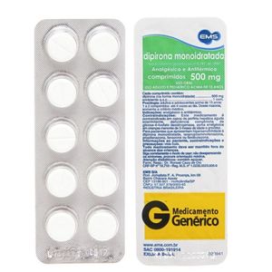Dipirona Monoidratada 500mg EMS com 10 Comprimidos