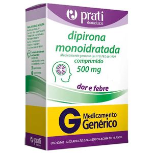 Dipirona Monoidratada 500mg Prati Donaduzzi 20 Comprimidos