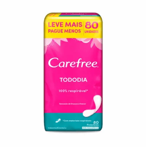 Protetor Diário Carefree Tododia Sem Perfume 80 unidades