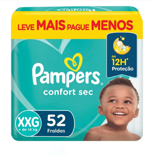 Fralda Pampers Confort Sec XXG 56 unidades