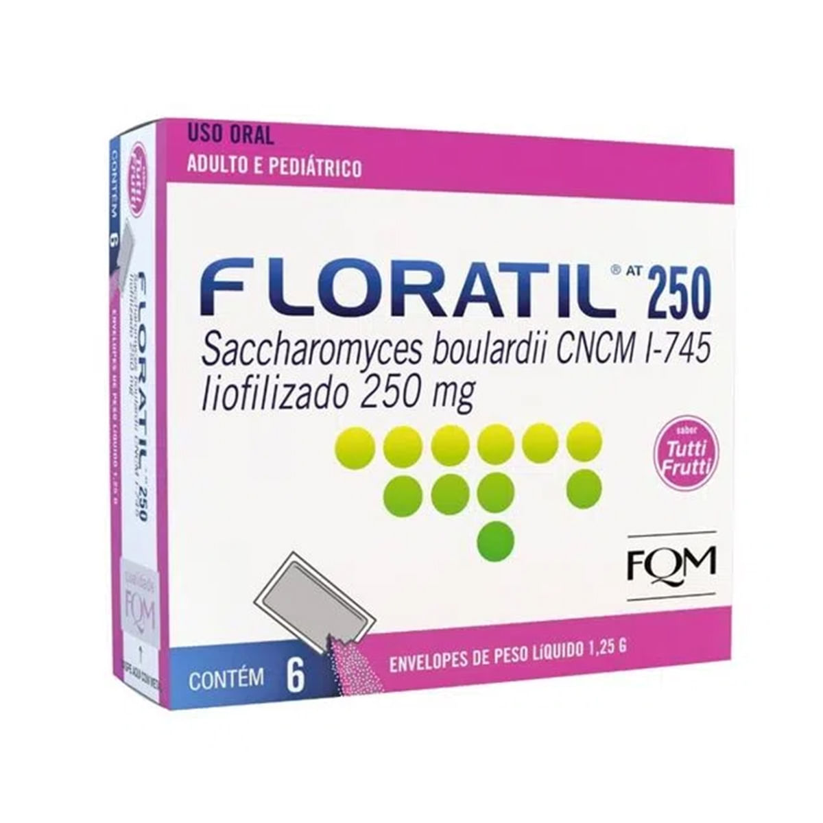 Floratil AT 250mg com 6 Sachês
