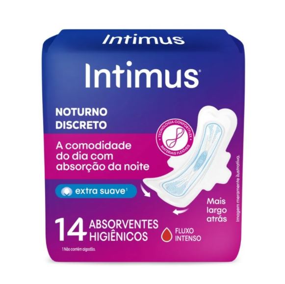 Absorvente Intimus Noturno Discreto Extra Suave 14 Unidades