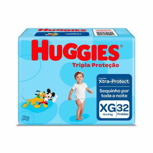 Fralda Huggies Tripla Proteção Mega XG 32 Unidades