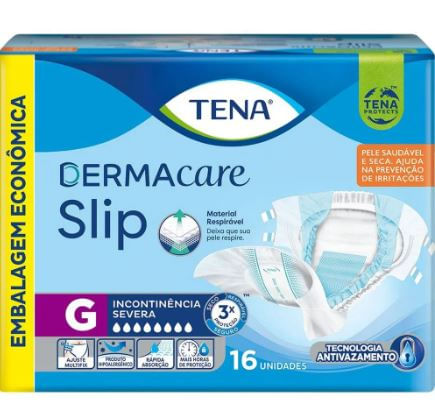 Fralda Geriátrica Tena Dermacare Slip G com 16 Unidades