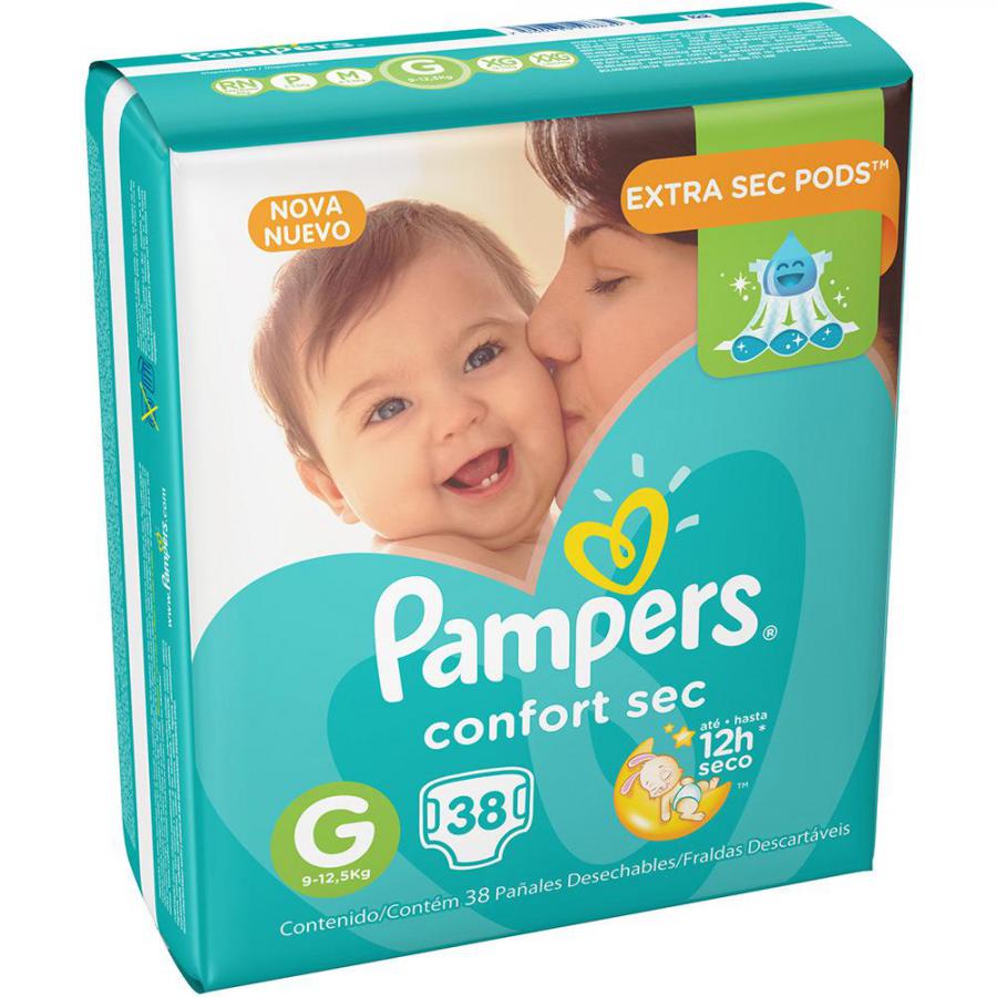 Fralda Pampers Confort Sec G com 38 unidades