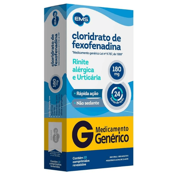 Cloridrato de Fexofenadina 120mg 10 Comprimidos