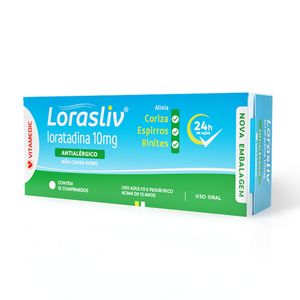 Lorasliv (Loratadina) 10mg Antialérgico com 12 Comprimidos
