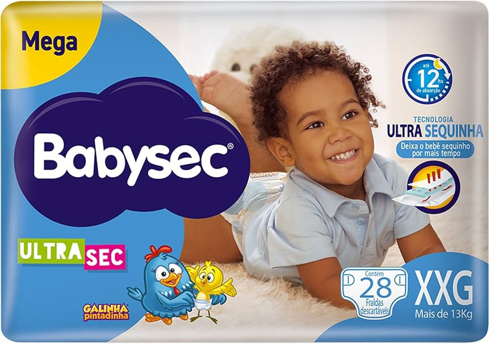 Fralda Babysec Ultrasec Galinha Pintadinha Mega XXG 28 Unidades