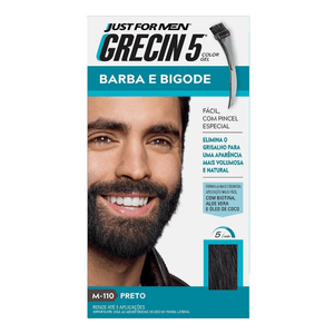 Grecin Just For Men Color Gel Tonalizante Gel Barba e Bigode Cor Preto