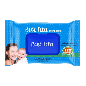 Toalhas Umedecidas Bebê Feliz Ultra Care com 120 Unidades