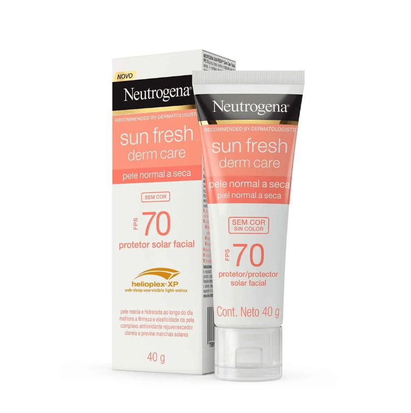 Protetor Solar Facial Neutrogena Sun Fresh Derm Care FPS 70 Sem Cor 40g