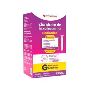 Cloridrato de Fexofenadina Pediátrico 6mg/ml com 150ml