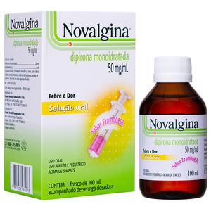 Analgésico Novalgina Solução Oral 50mg/ml com seringa dosadora 100 ml