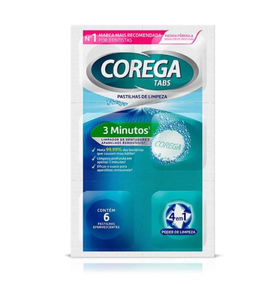 Corega Tabs 6 Pastilhas de Limpeza Efervescentes.JPG