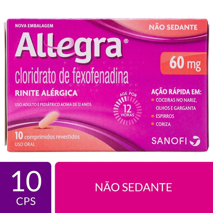 Antialérgico Allegra 60mg com 10 Comprimidos