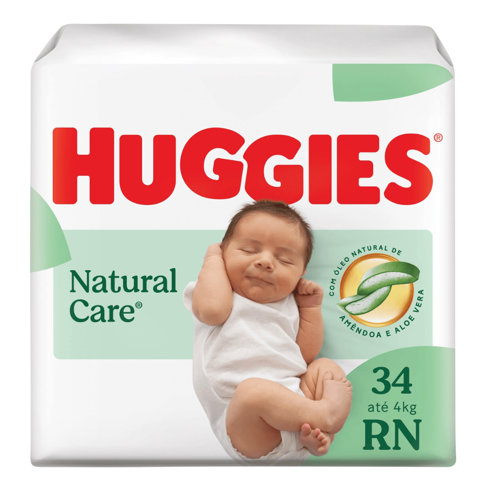 Fralda Huggies Natural Care RN 34 Unidades