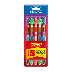 Escova Dental Macia Jadepro Popmax com 5 Unidades