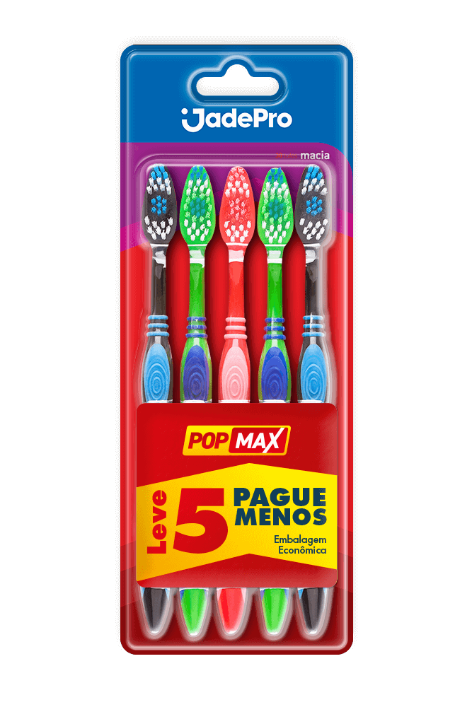 Escova Dental Macia Jadepro Popmax com 5 Unidades
