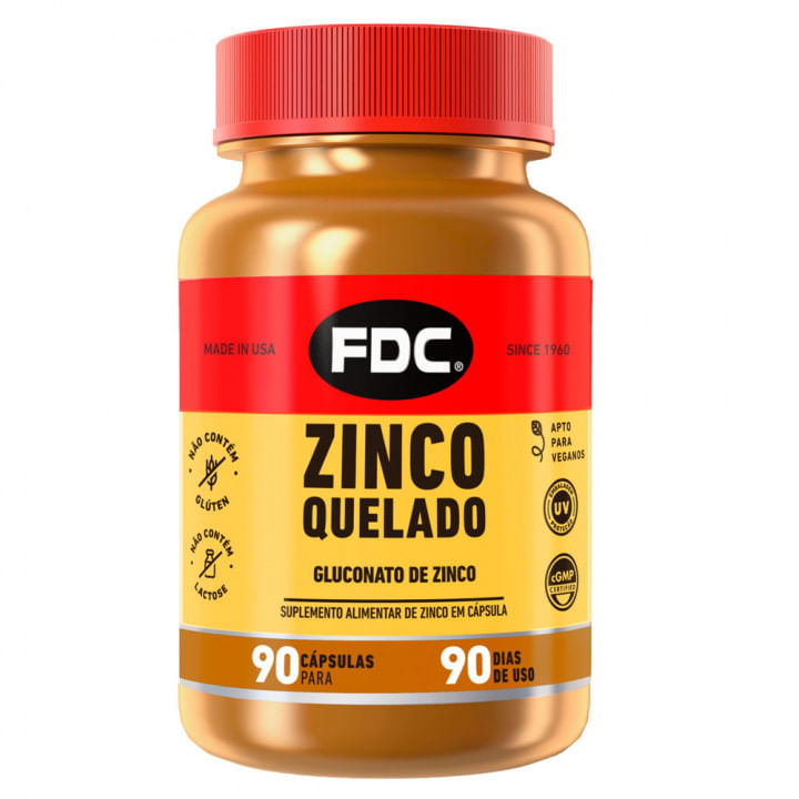 Zinco Quelado FDC com 90 Cápsulas