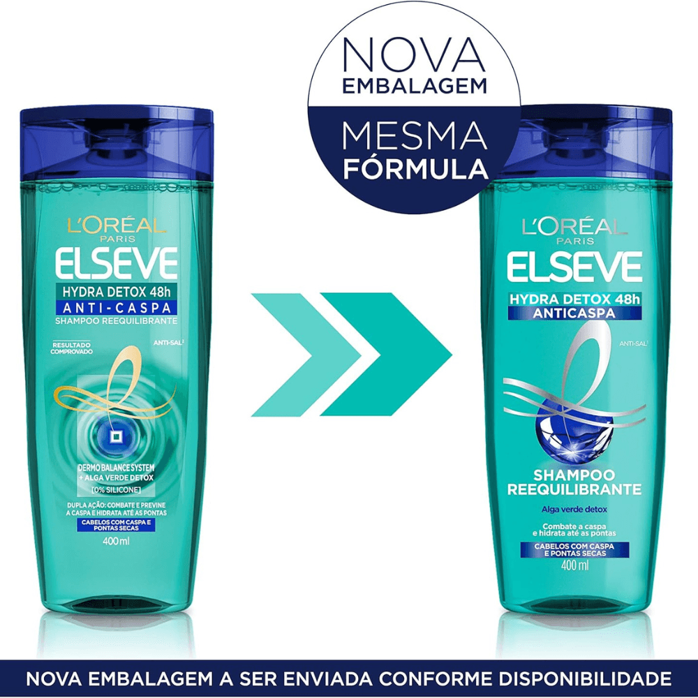 SHAMPOO ELSEVE HYDRA DETOX ANTI CASPA 400ML