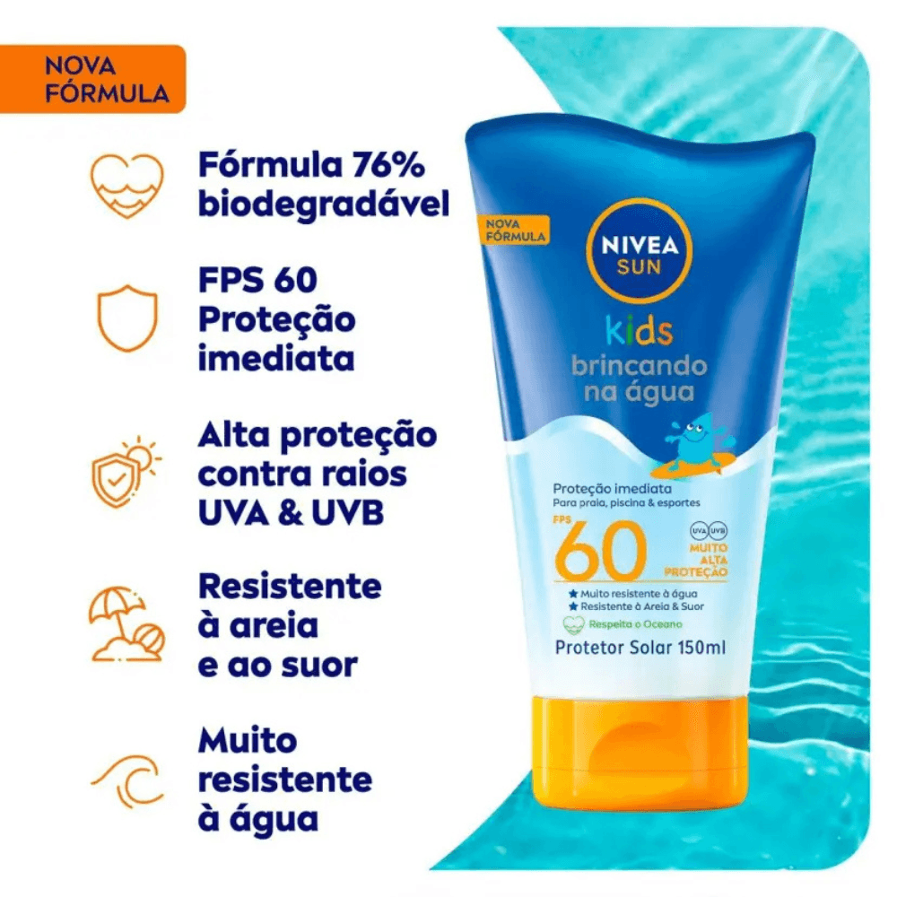 Protetor Solar Infantil Nivea Sun Kids FPS 60 com 150ml