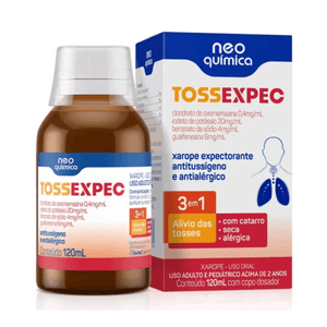 Xarope Expectorante e Antialérgico Tossexpec 3 em 1 com 120ml