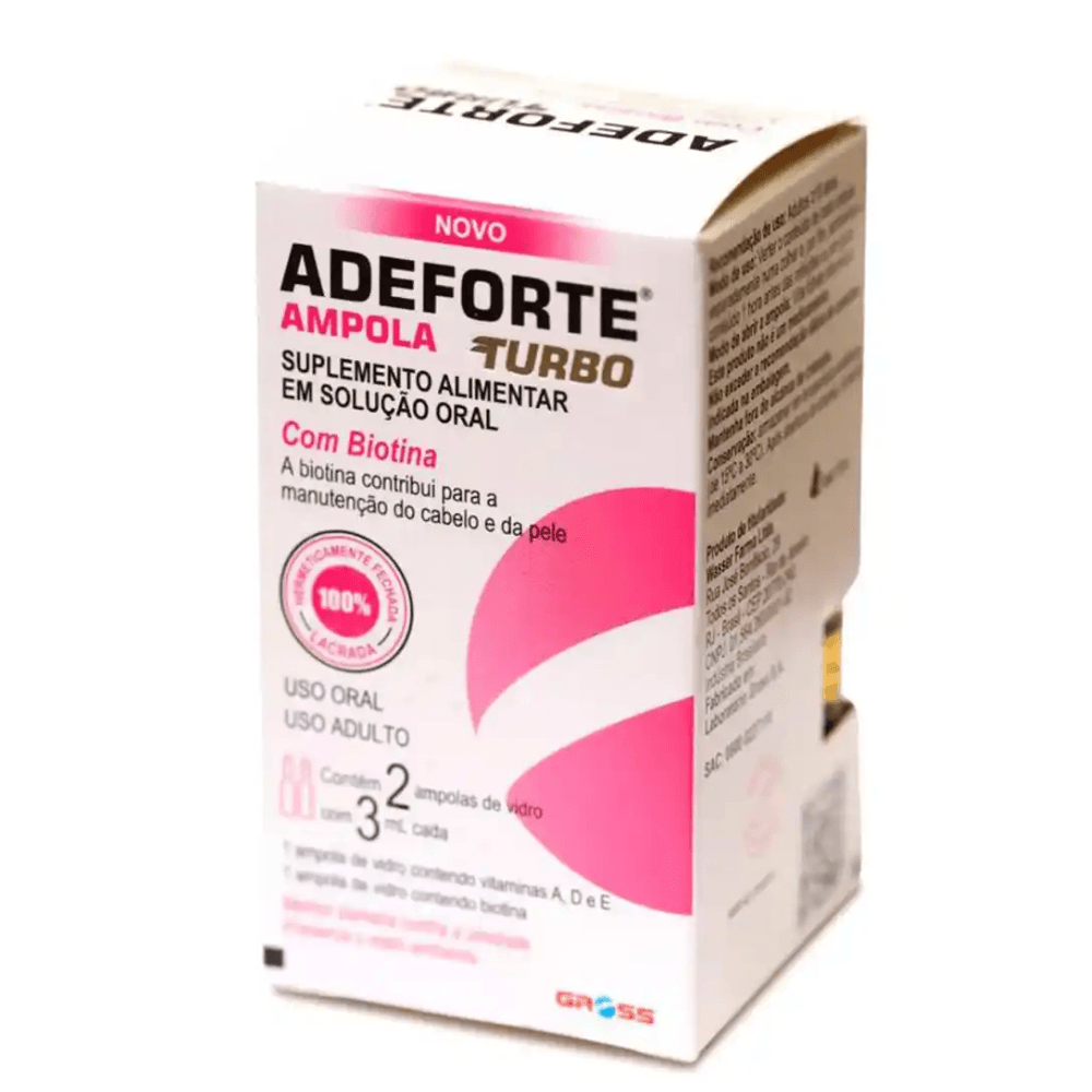 Adeforte Turbo + Biotina Solução Oral 2 Ampolas